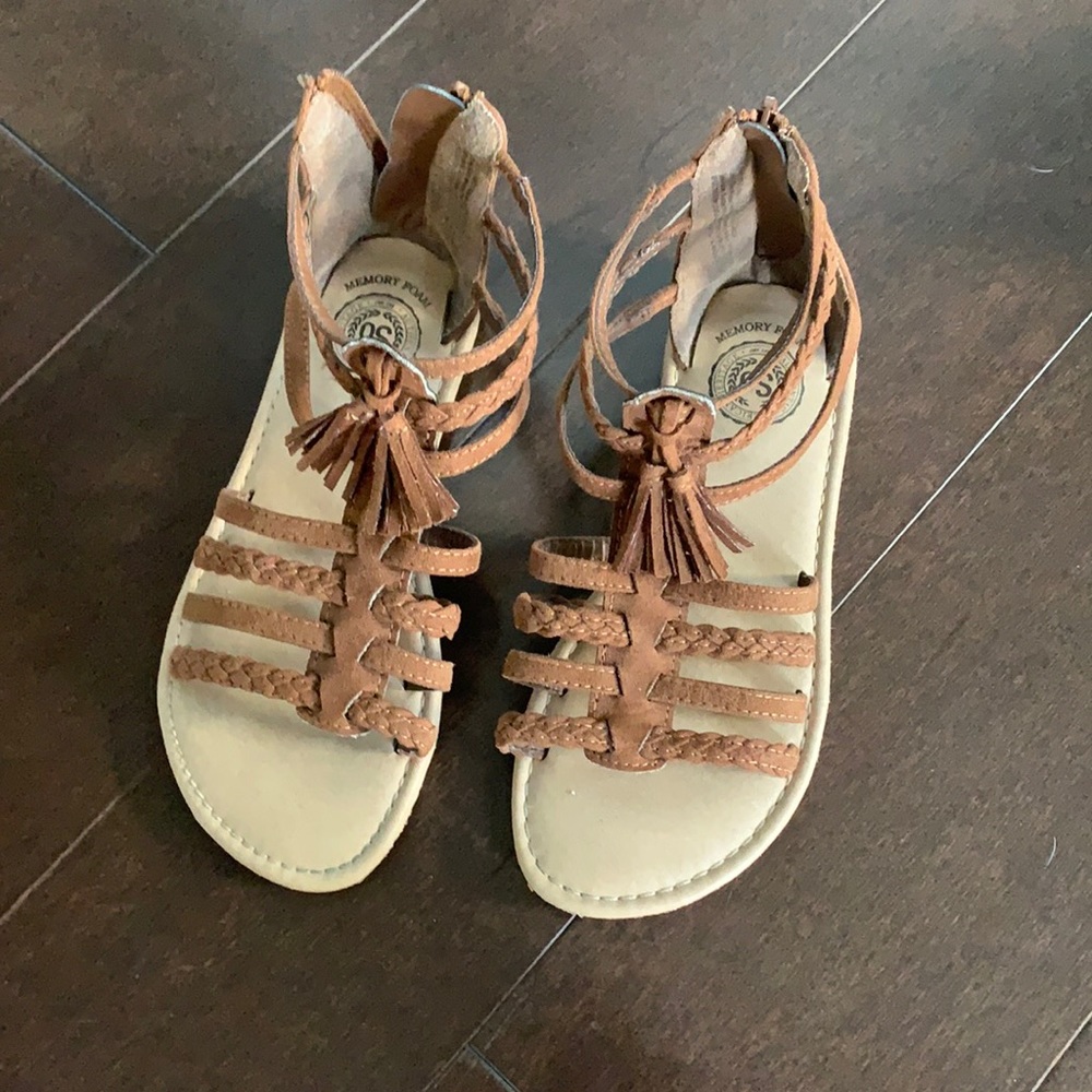 Kids Braided Brown Sandals